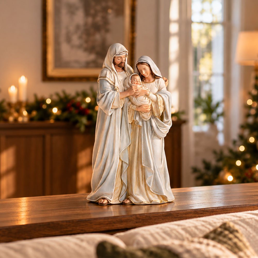 Adoring Holy Family Statue - 12"