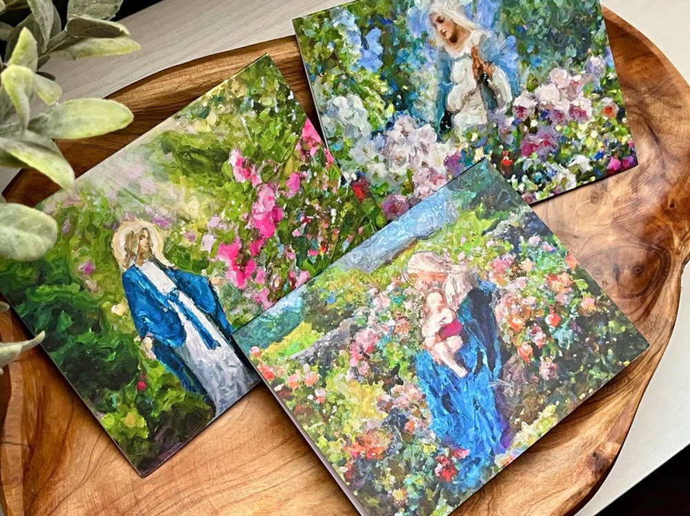 Our Lady Among the Flowers Variety Greeting Cards - Pack of 6