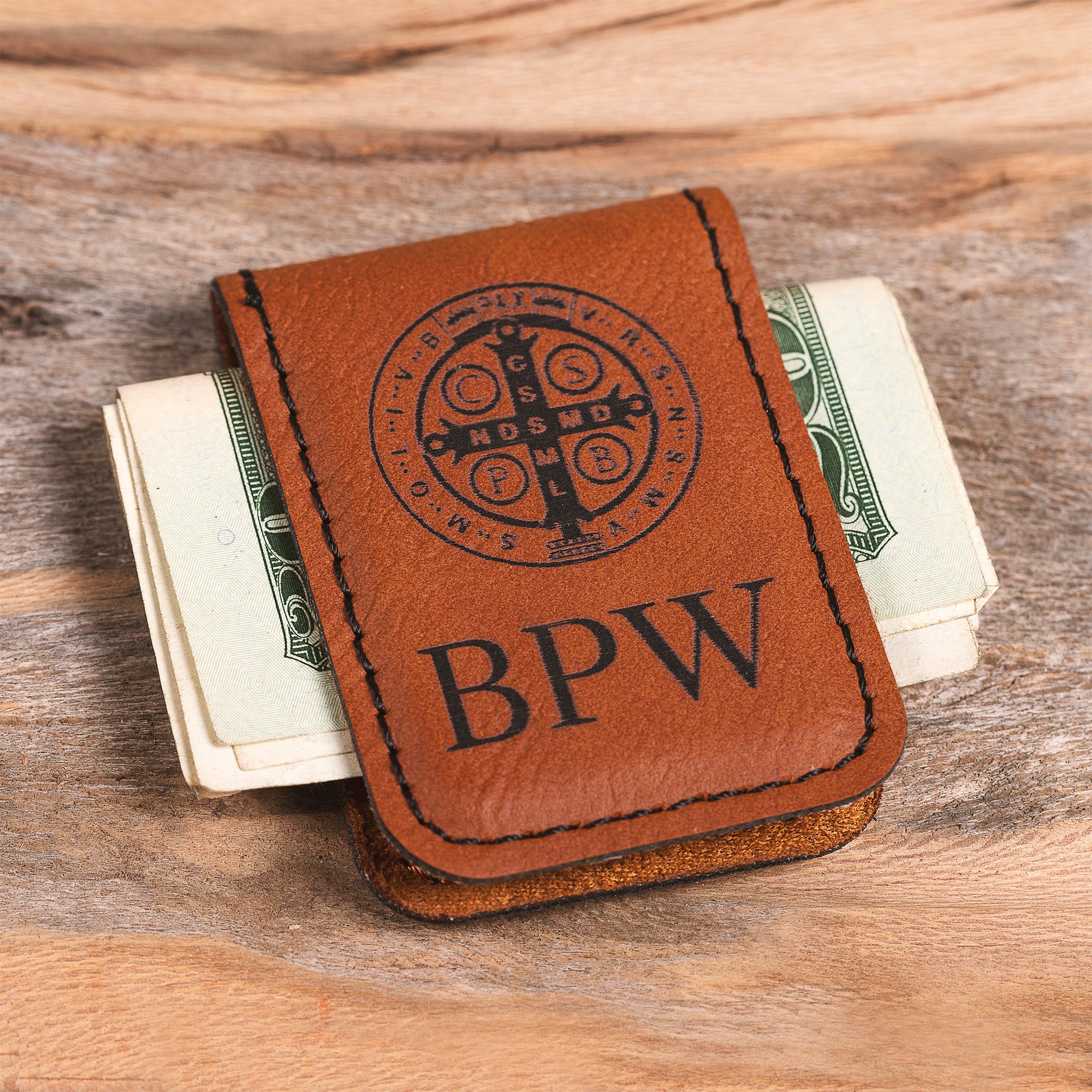 Personalized St. Benedict Money Clip