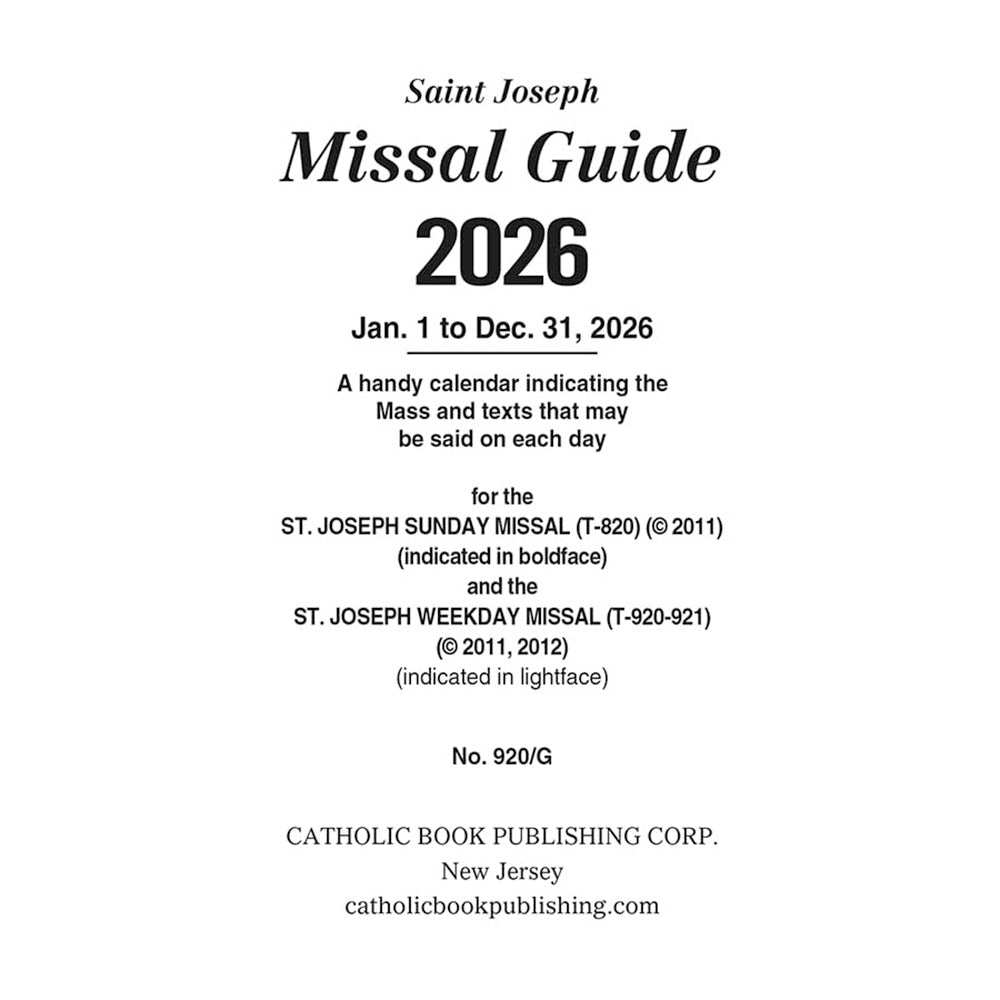 St. Joseph Missal Guide 2026
