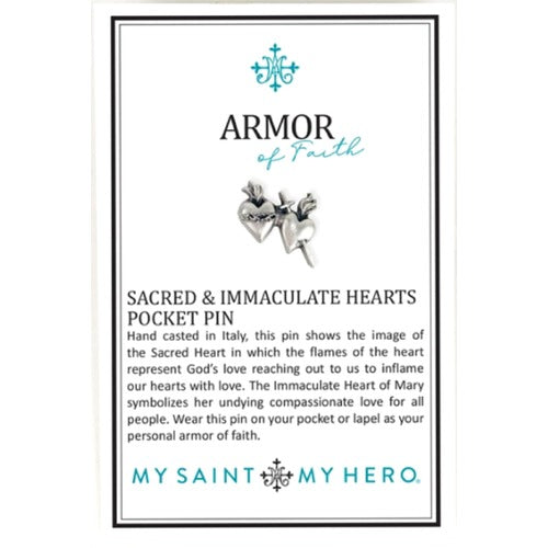 Silver Tone Two Hearts Pin