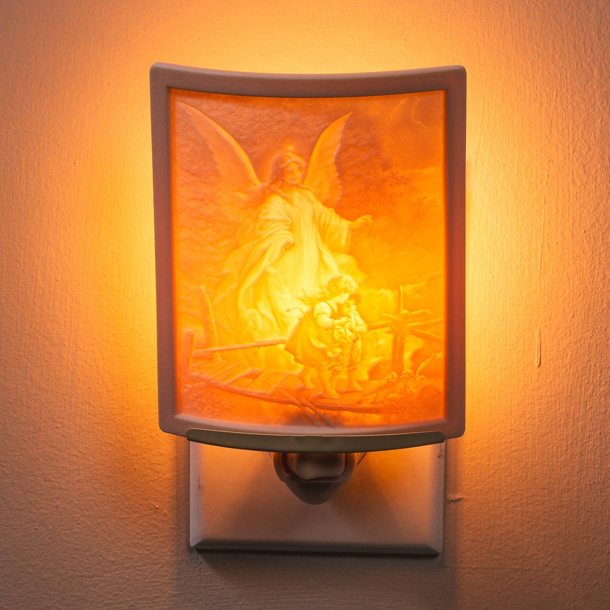 Guardian Angel Porcelain Night Light