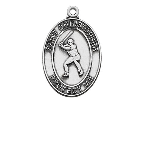 Sterling Silver Boys Baseball Pendant