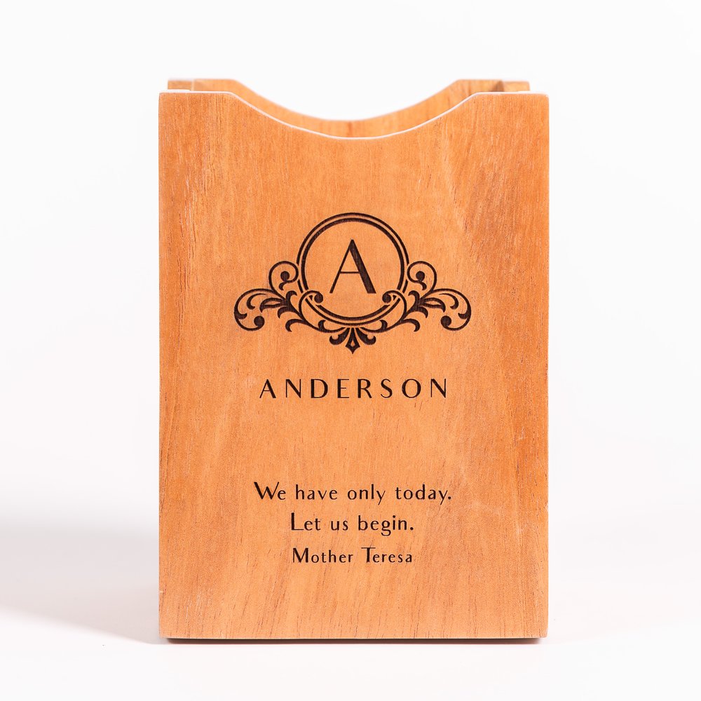 Personalized Mother Teresa Quote Wooden Utensil Holder