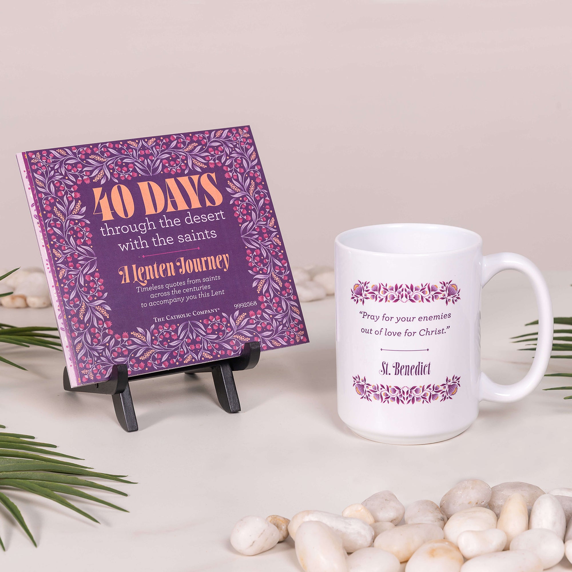 LWD Adult Card Easel Set & St. Benedict Quote Mug Gift Set