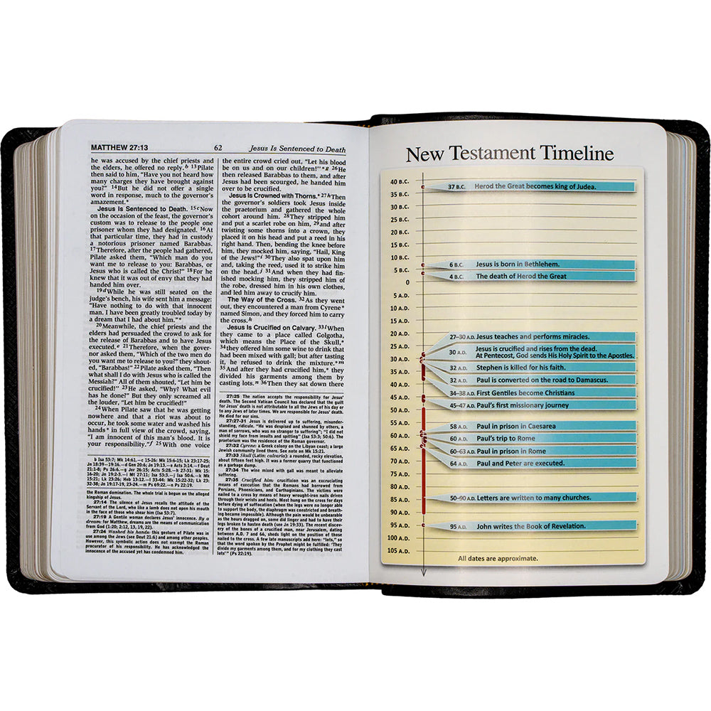 Black Leatherette St. Joseph New Catholic Bible - Compact Edition 4.5 " x6.5"