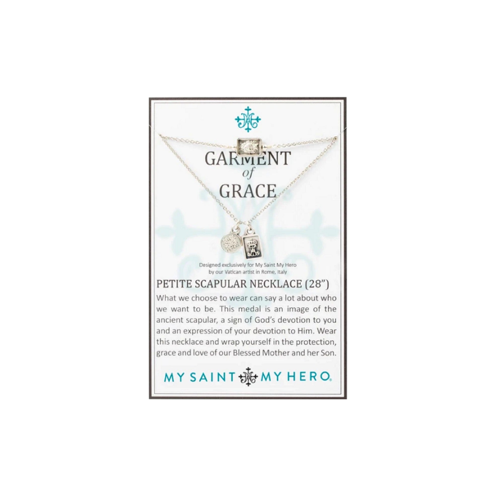 Silver Tone Petite Scapular Necklace