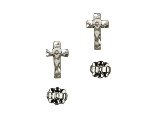 Sterling Silver Crucifix Post Earrings