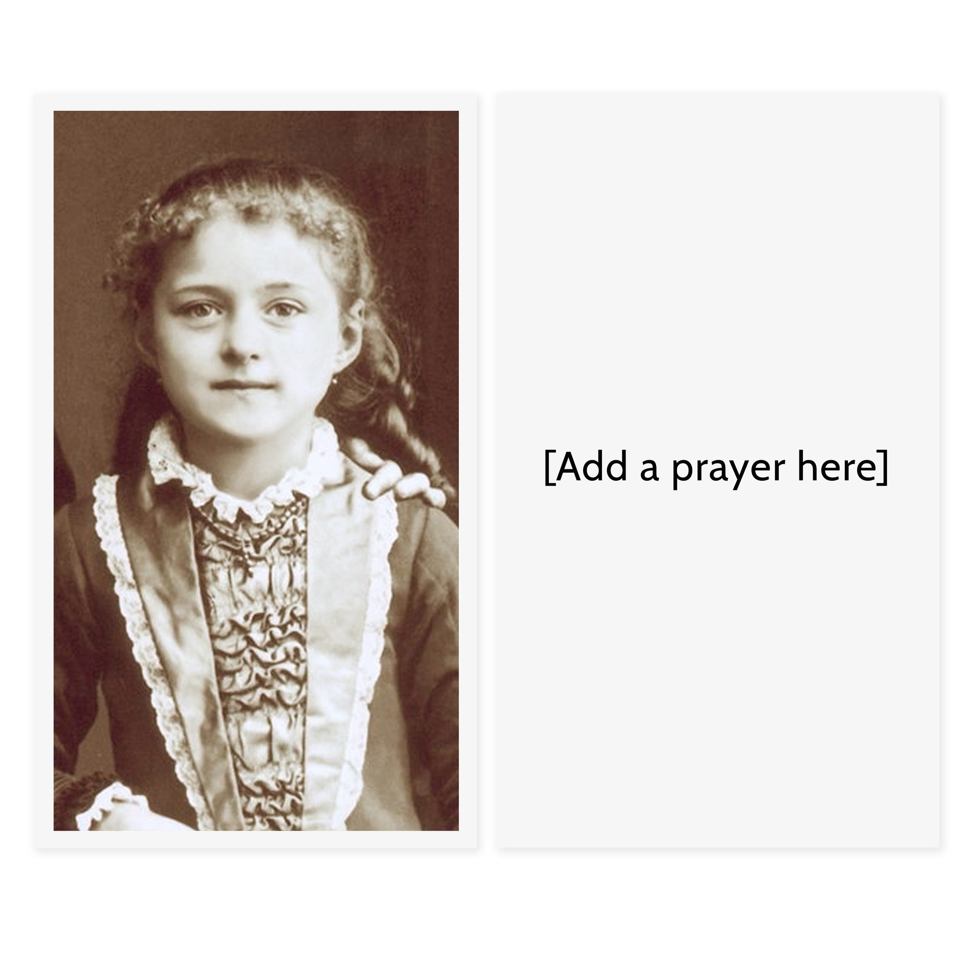 Young Therese of Lisieux Personalized Prayer Card