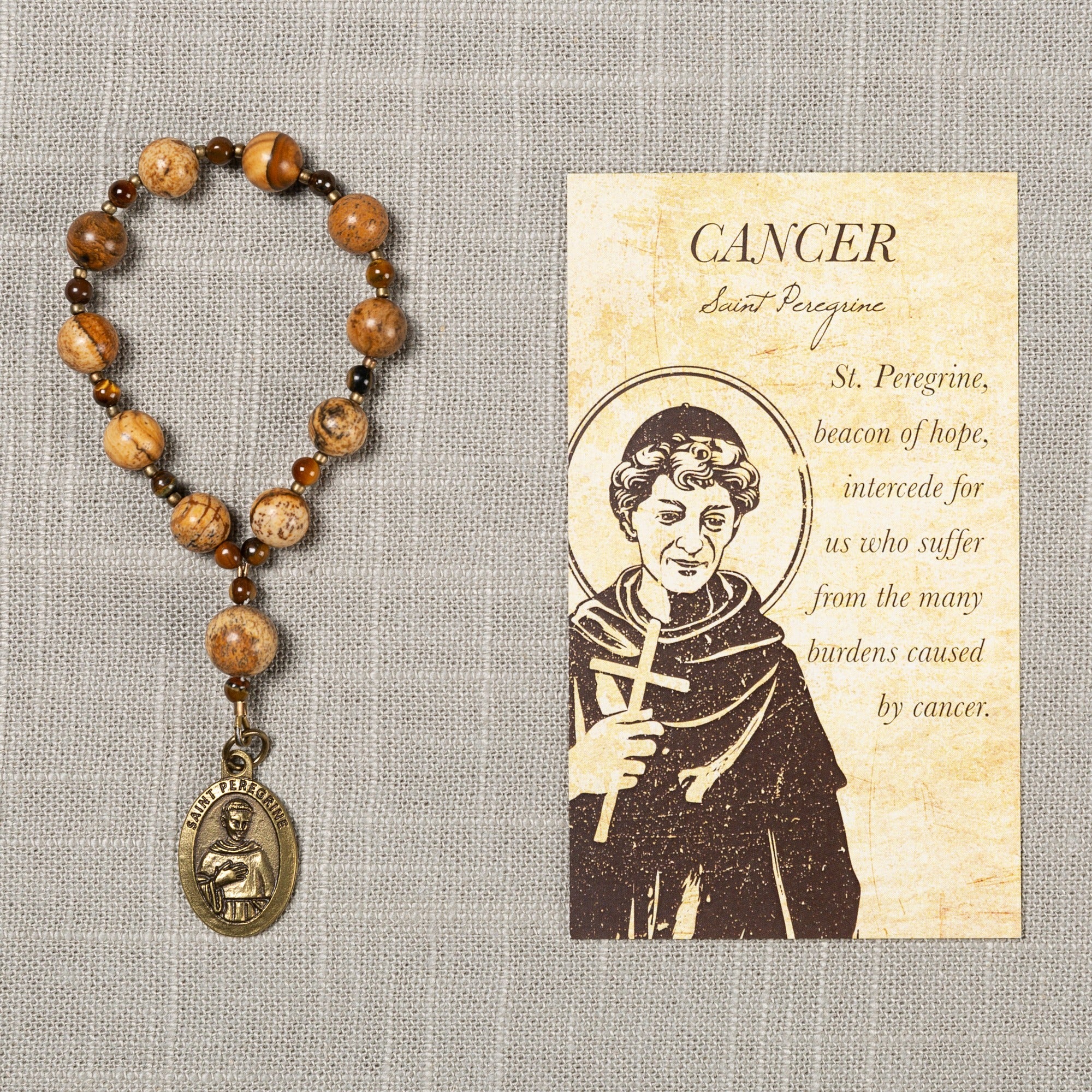 St. Peregrine Cancer Healing Decade Rosary with Card