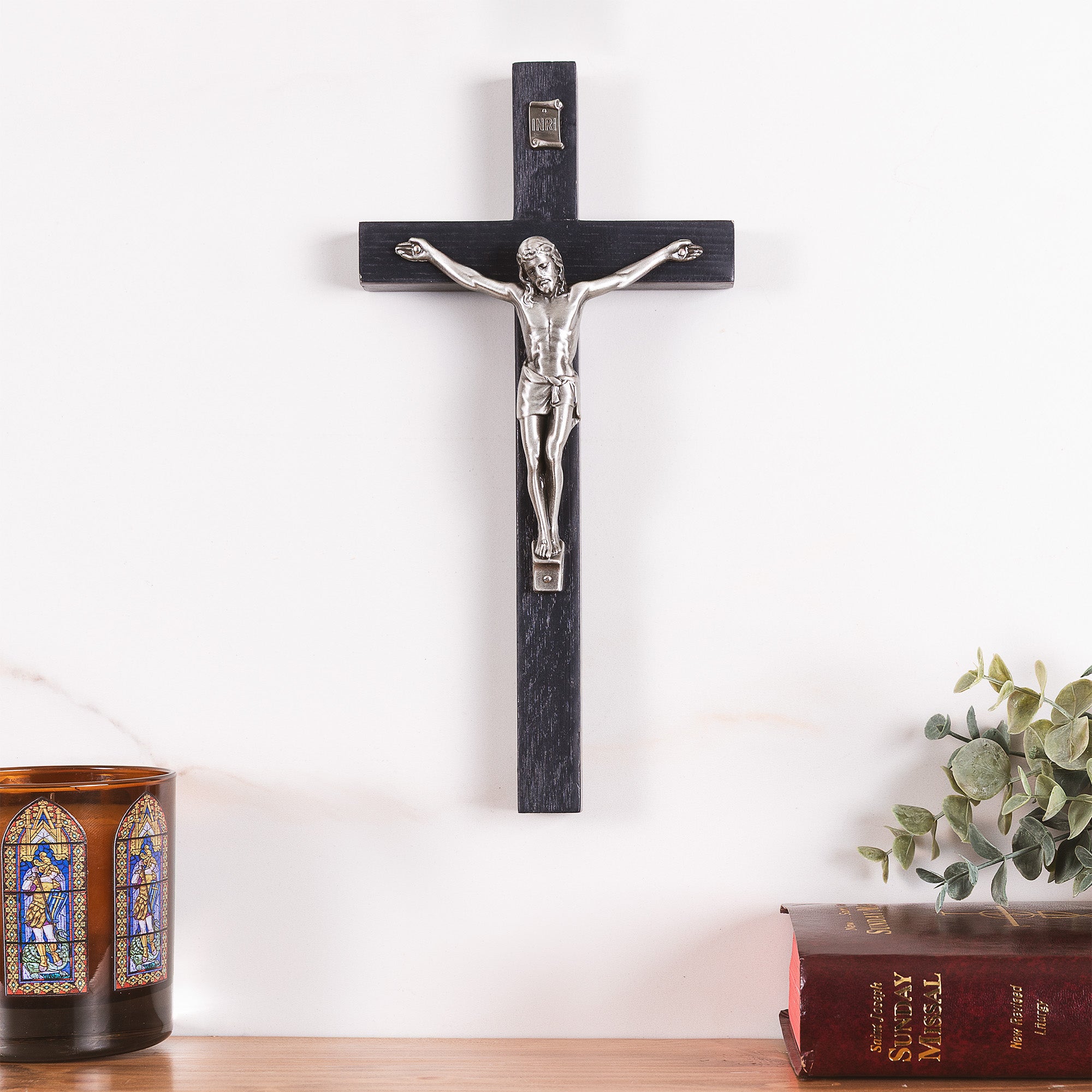 Blue Wood Crucifix