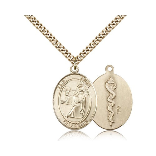 14kt Gold Filled St. Luke the Apostle Pendant w/ Chain