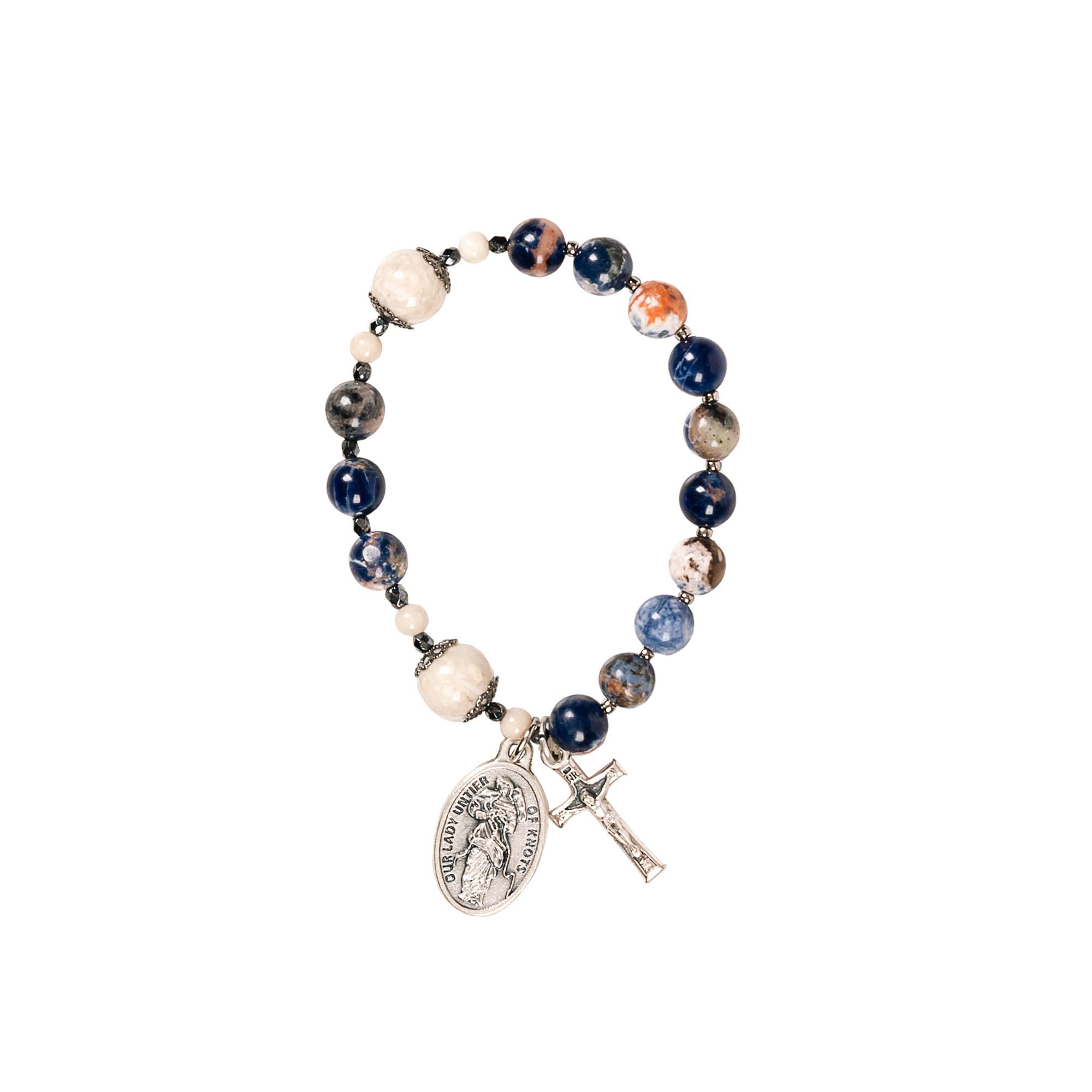 Our Lady Undoer of Knots Sodalite Rosary Bracelet