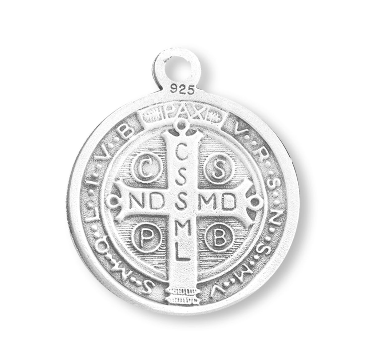 Sterling Ora Et Labora St. Benedict Medal Necklace