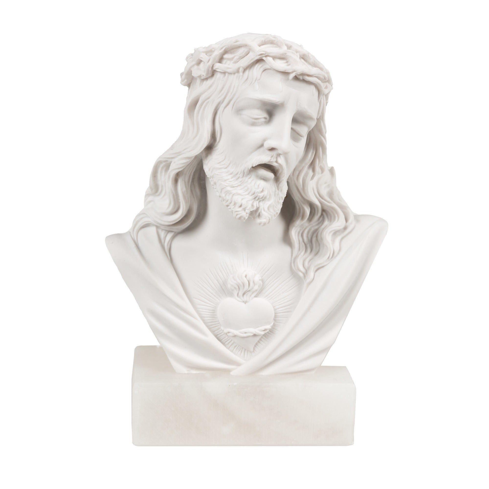 Sacred Heart Italian Alabaster Bust - 5.5"