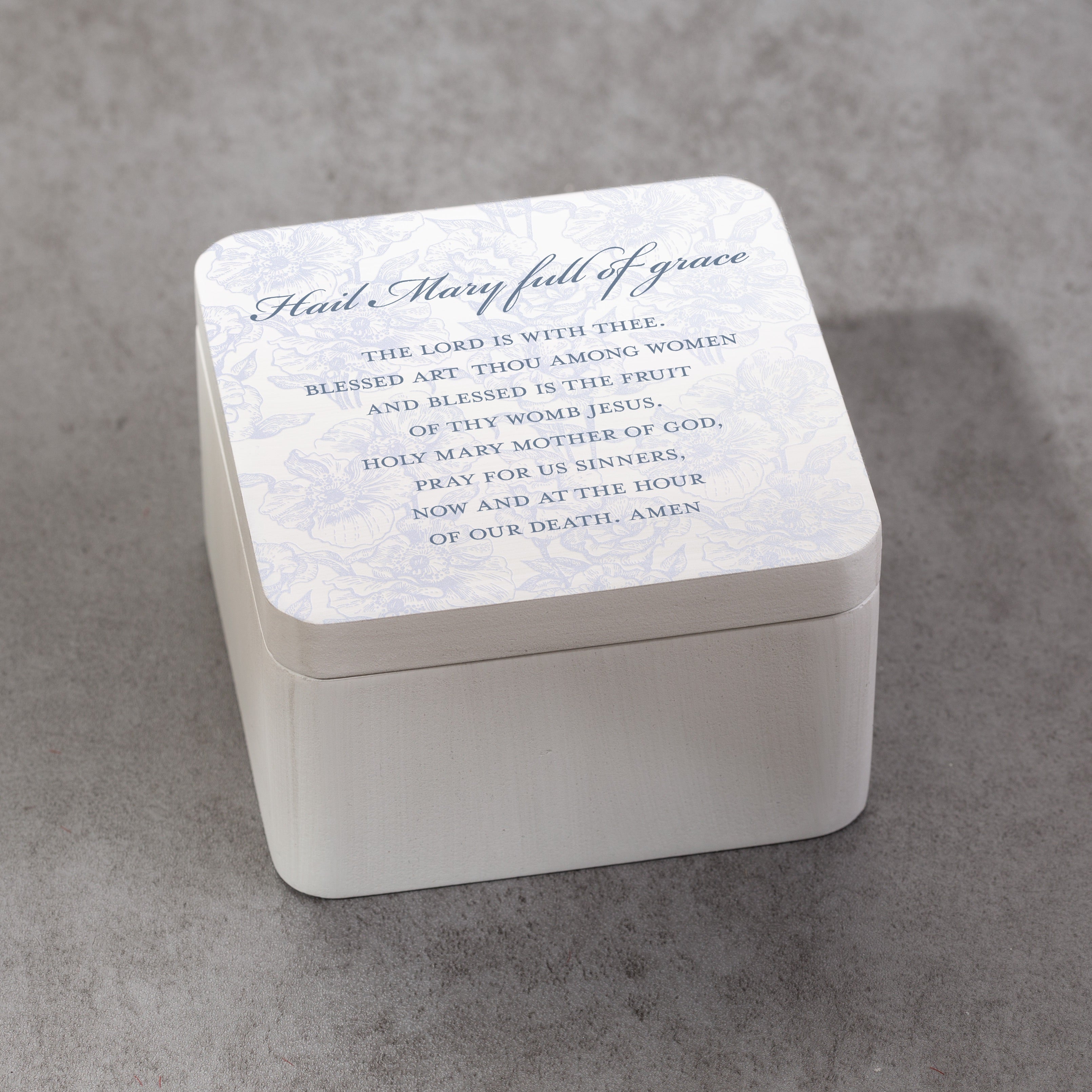 Toile Hail Mary Keepsake Box