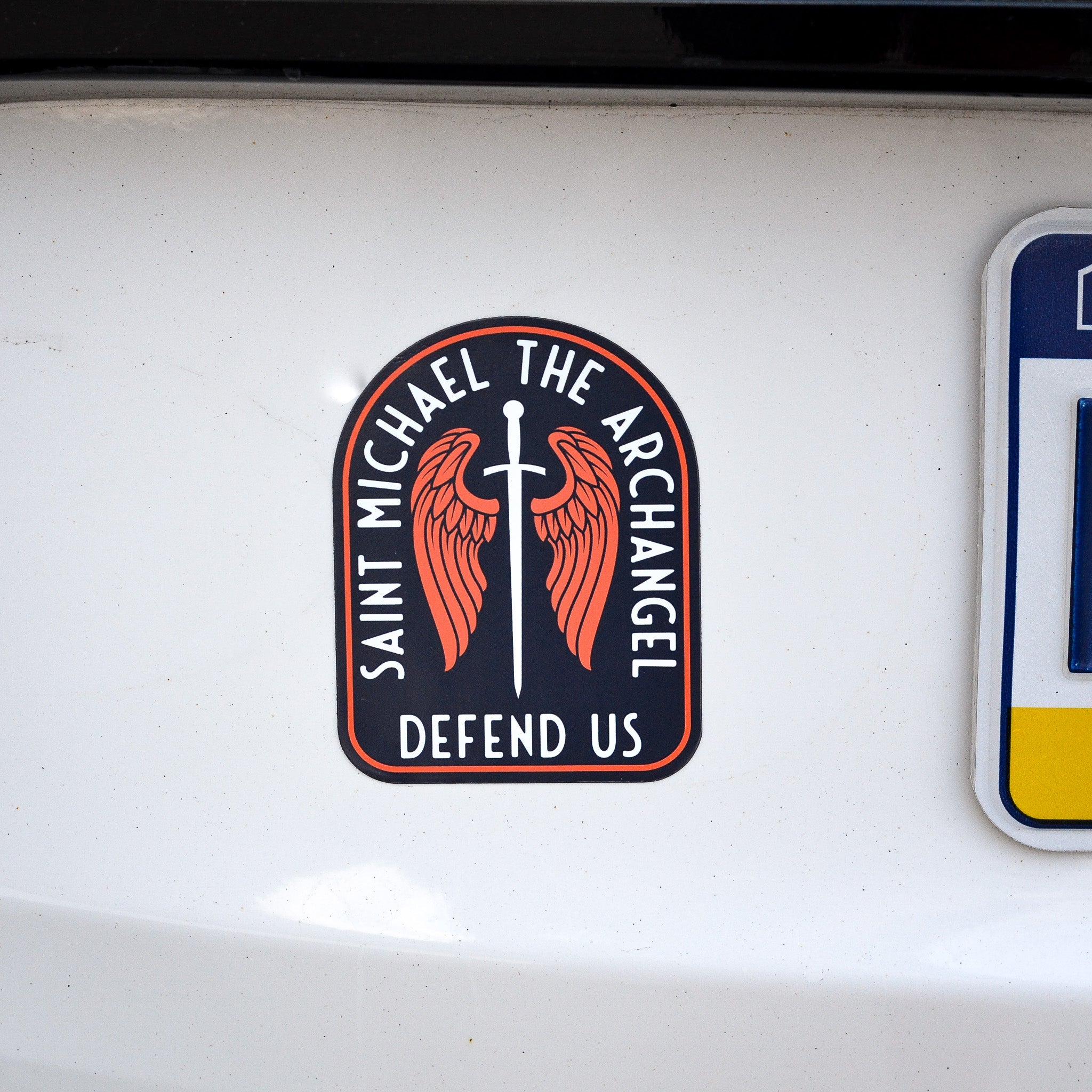 St. Michael Sword & Shield Catholic Car Magnet