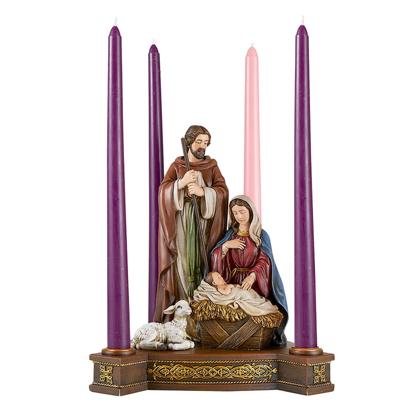 Holy Family in Adoration Advent Candleholder