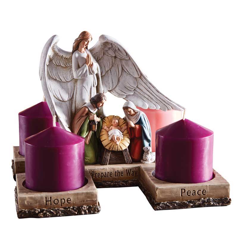 Nativity Pillar Advent Candleholder