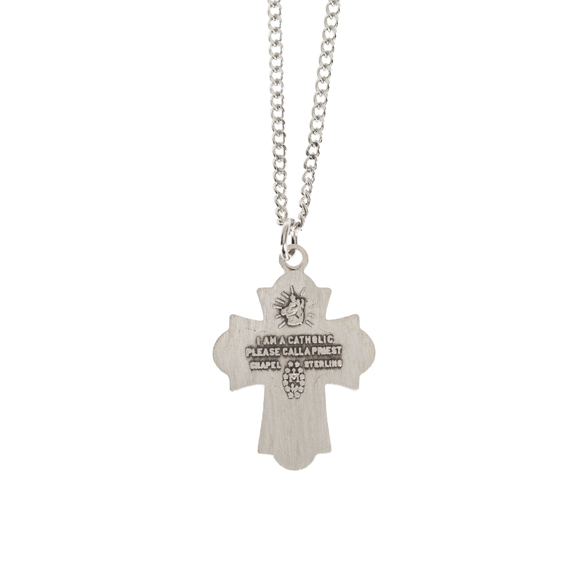 Sterling Silver 4-Way Cross First Communion Chalice Center Medal