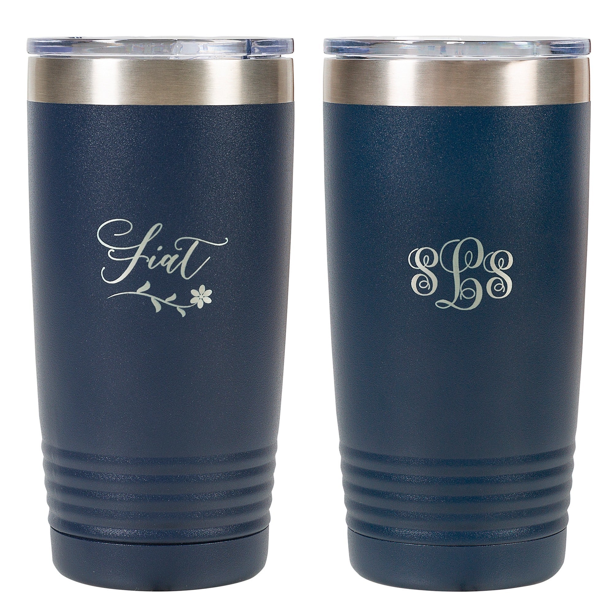 Personalized Fiat Dark Blue 20oz Tumbler