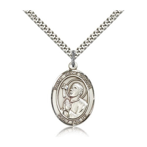 St. Rene Goupil Pendant with Chain, Bliss, Sterling Silver