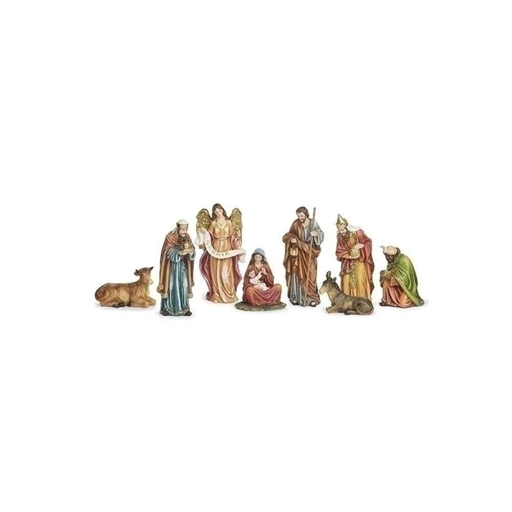 Bright & Glittered Gold Nativity Scene - 8 Pieces