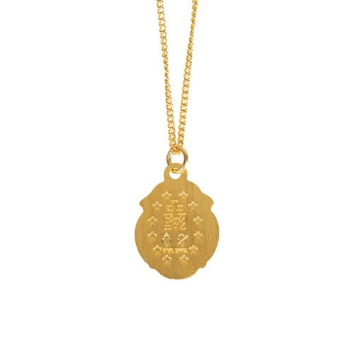 Gold/Sterling Silver Miraculous Medal Pendant on 18 inch chain