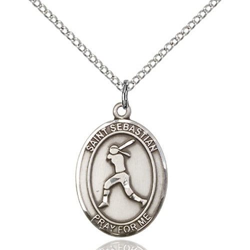 Sterling Silver St. Sebastian / Softball Pendant