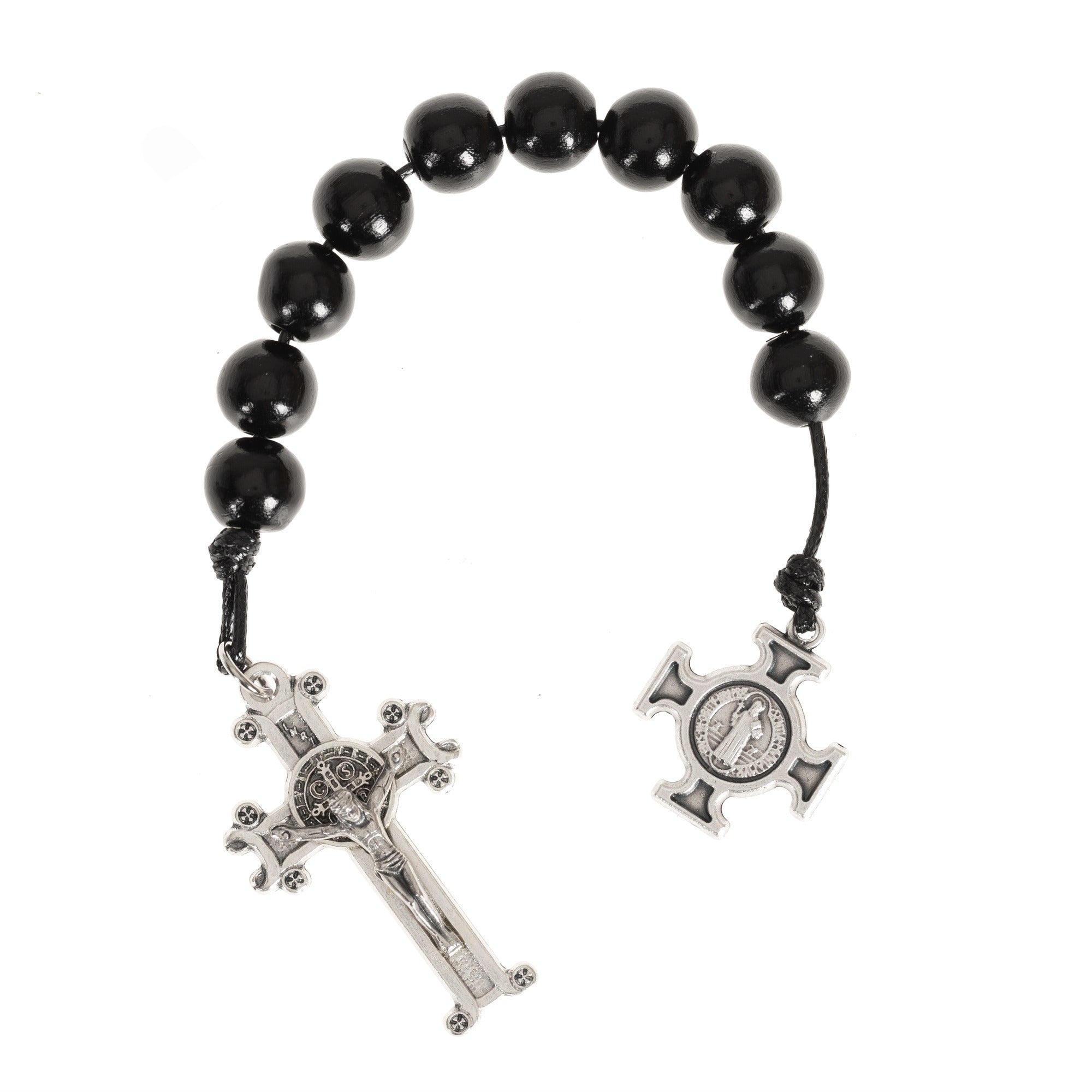 Black St. Benedict Decade Rosary with Jubilee Cross