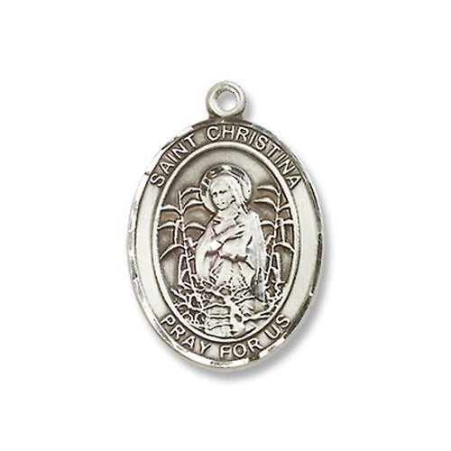 Sterling Silver St. Christina the Astonishing Pendant w/ Chain