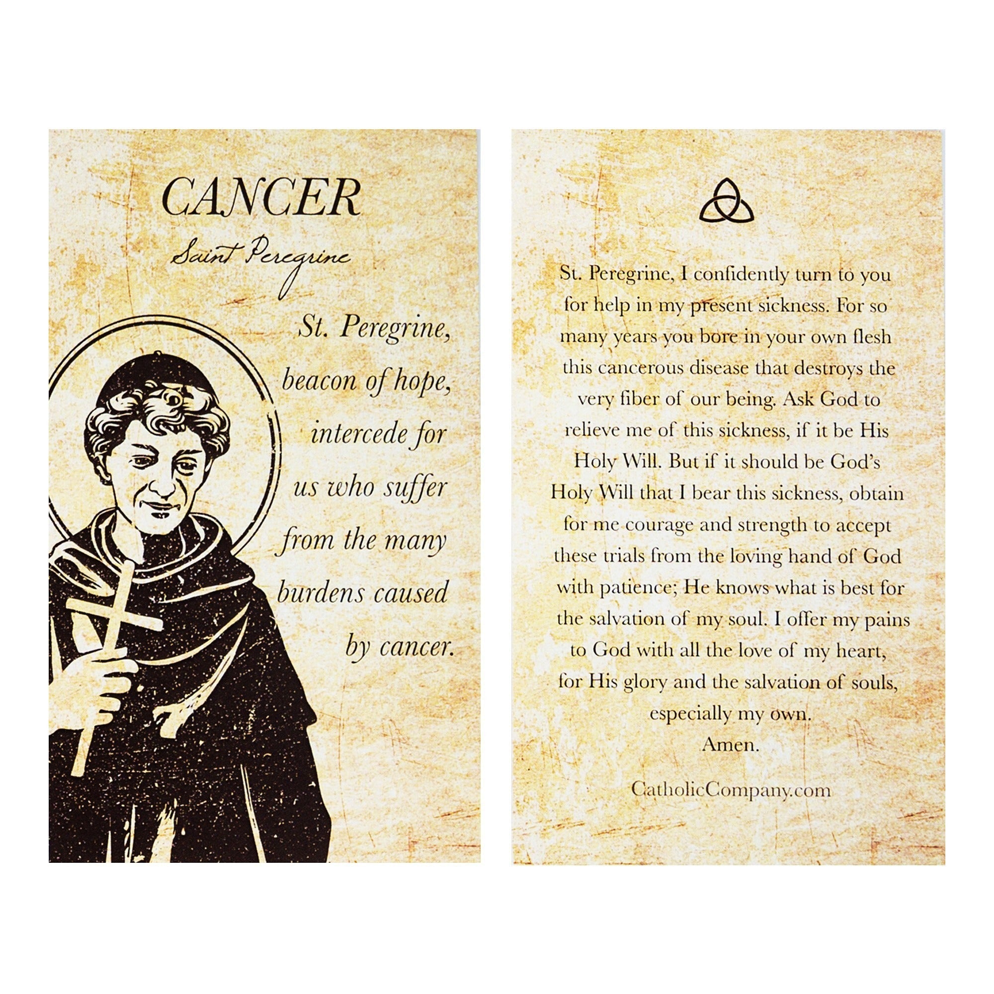 St. Peregrine - Cancer Healing Prayer Card
