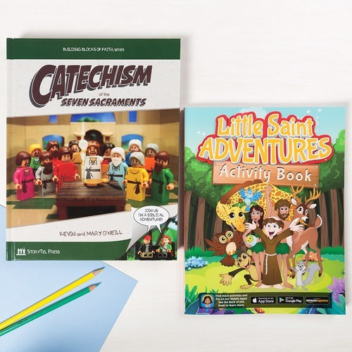 Catechism of The Seven Sacraments & Little Saints Adventures-Activity Book (2 Book Set)