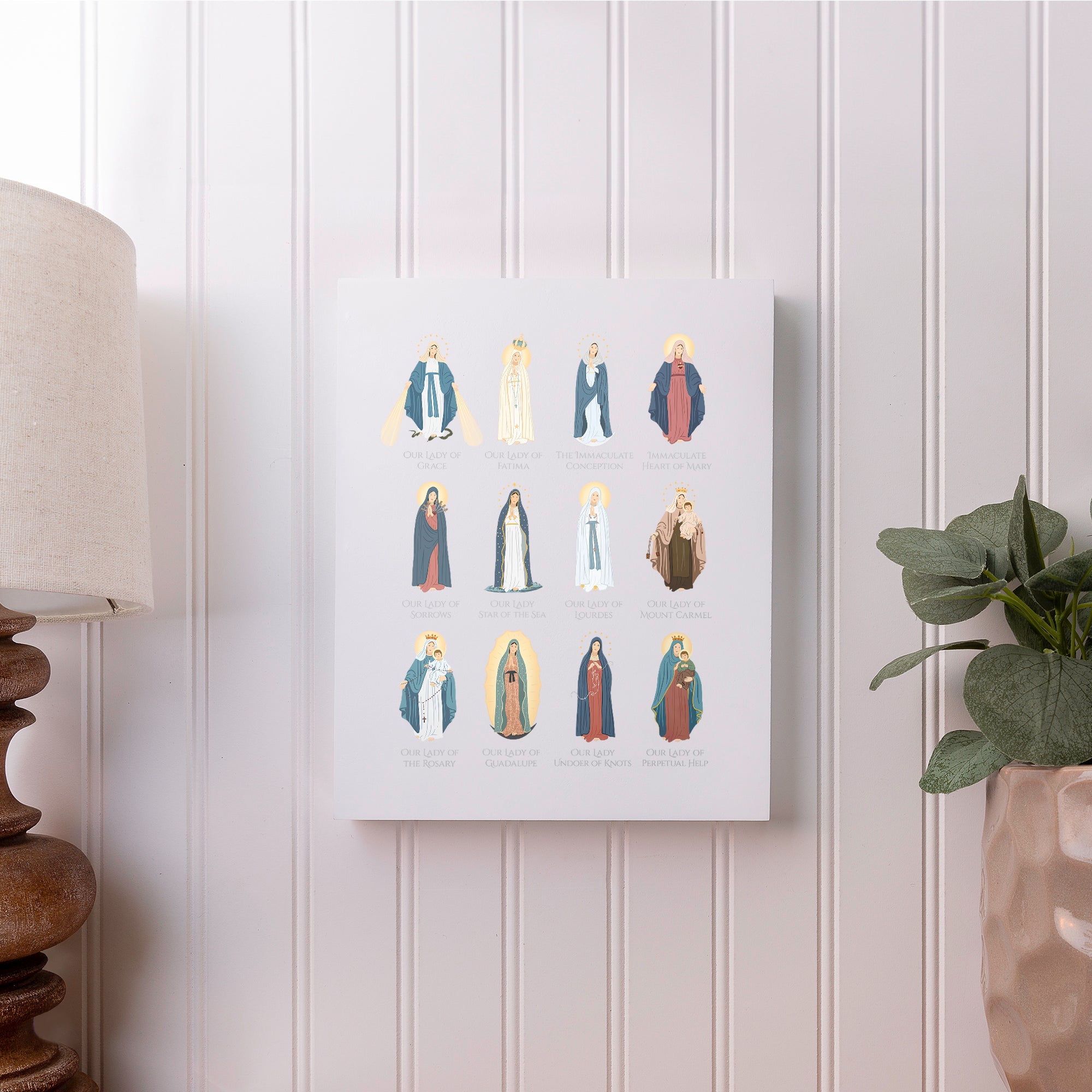 Titles of Our Lady Art Plaque - 10"