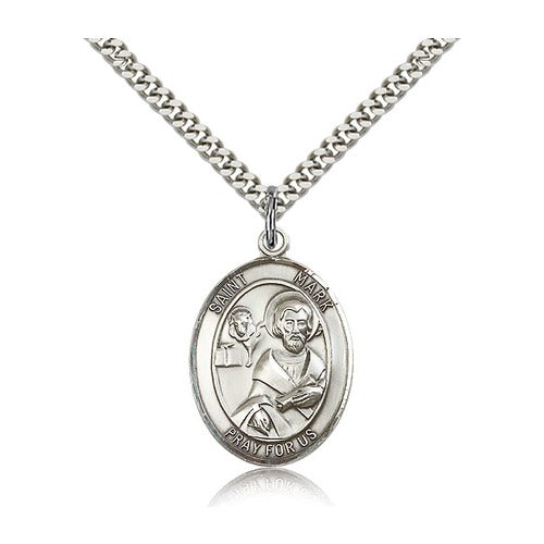 Sterling Silver St. Mark the Evangelist Pendant w/ chain