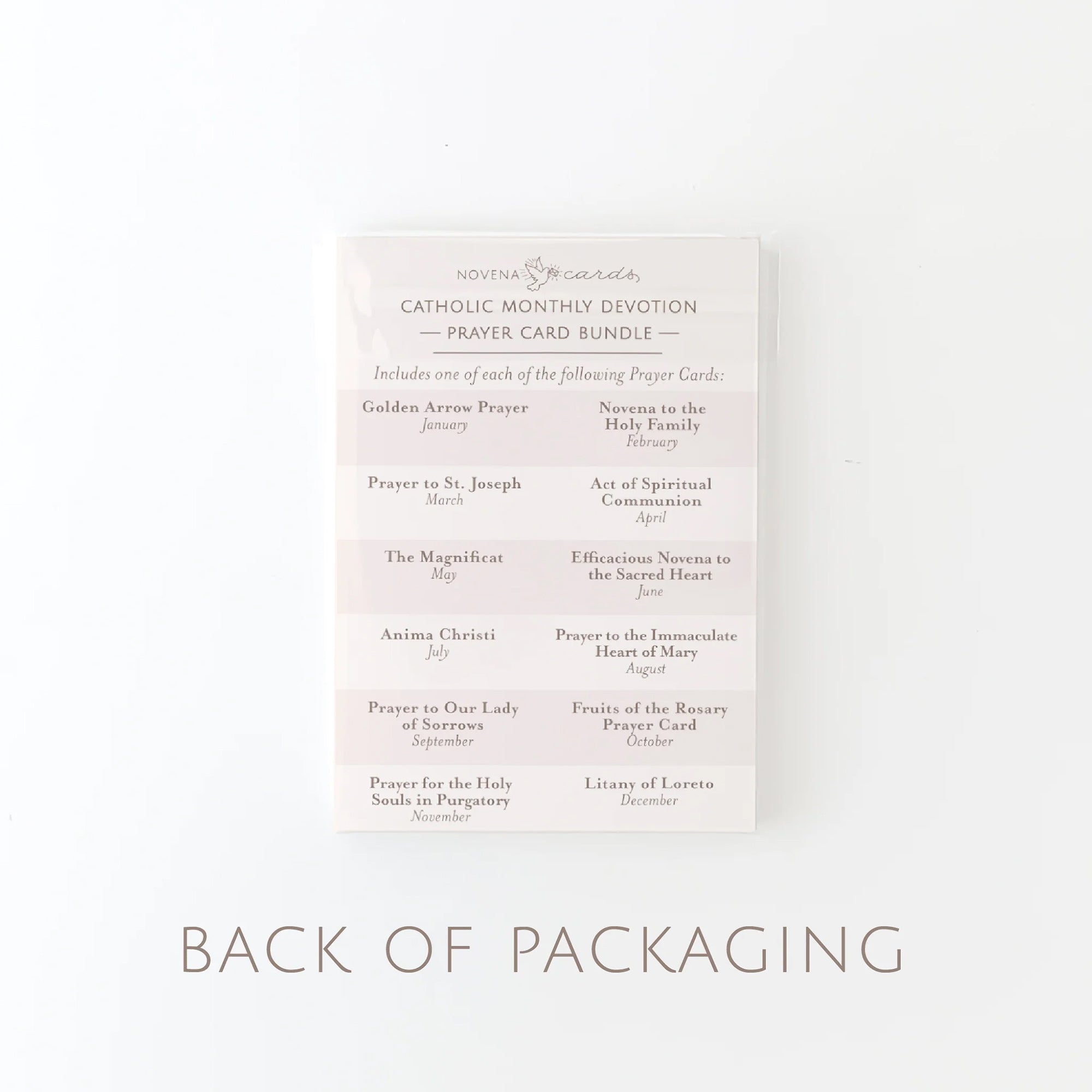 Catholic Monthly Devotions Prayer Card Bundle (12 Cards)