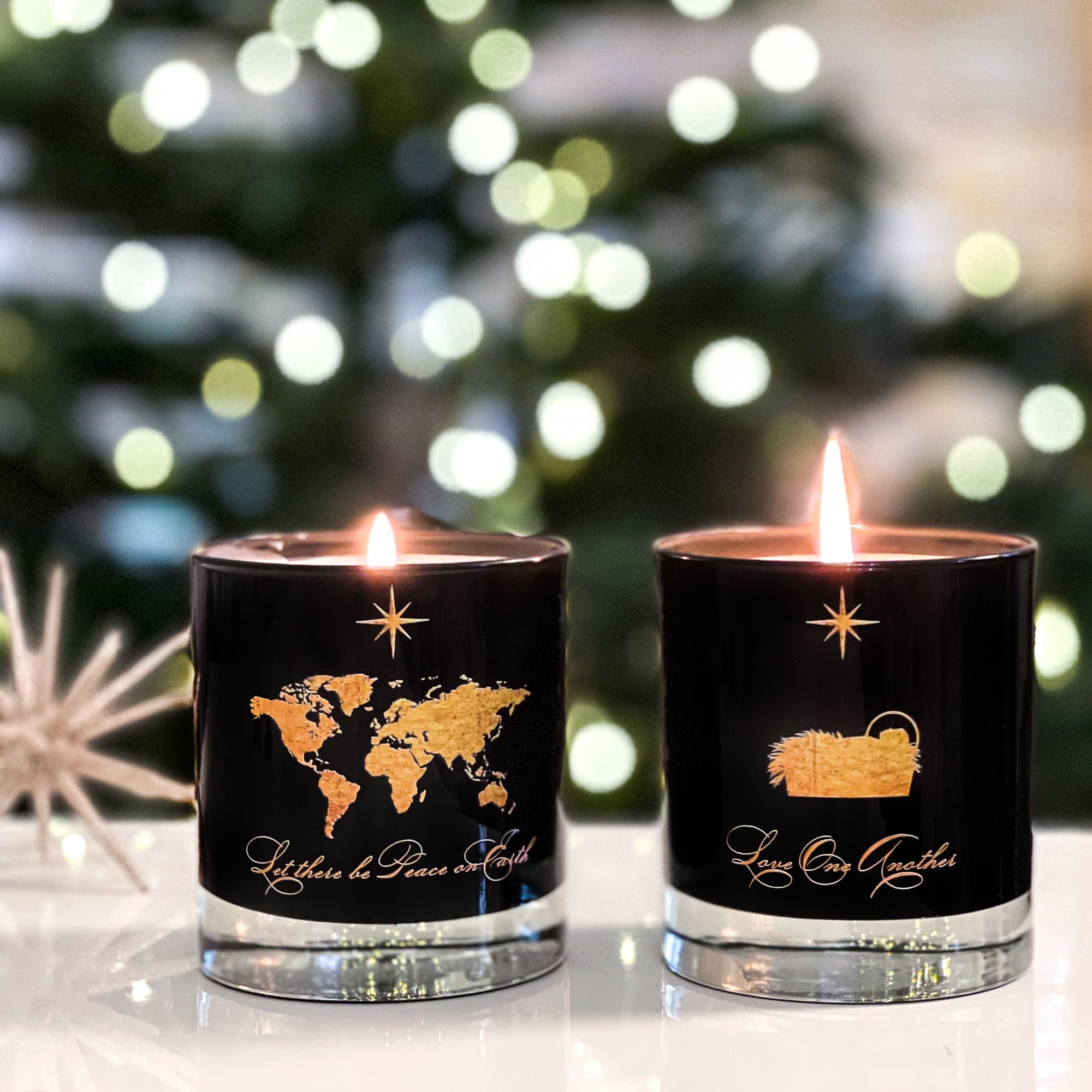 Love and Peace Candles - 2 Candle Set