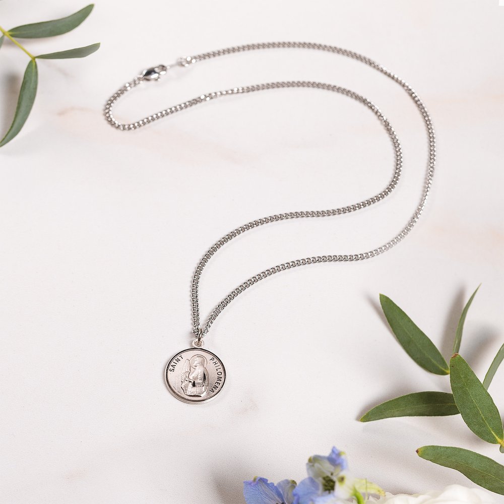 Petite Sterling St. Philomena Necklace