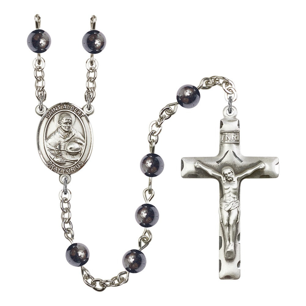 St. Albert The Great 6mm Hematite Rosary