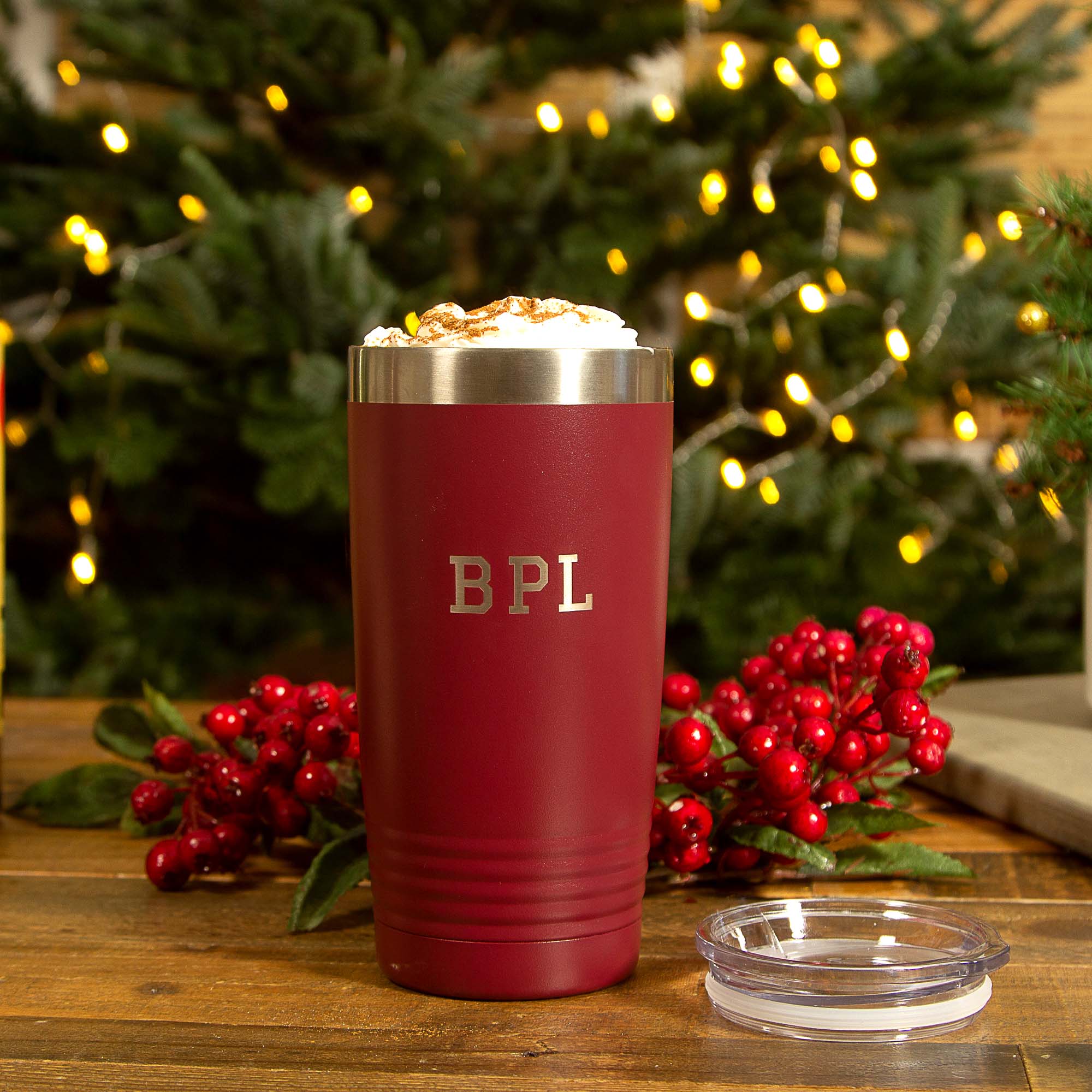 Personalized "Drinking with Saint Nick" Maroon 20oz Tumbler
