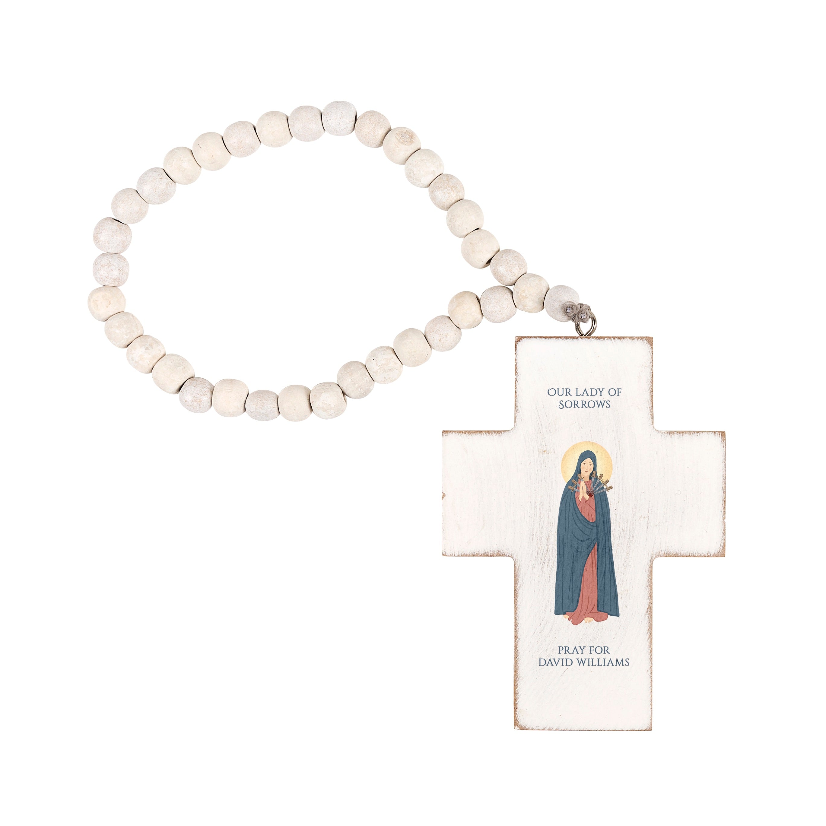 Personalized Our Lady of Sorrows Hanging Cross