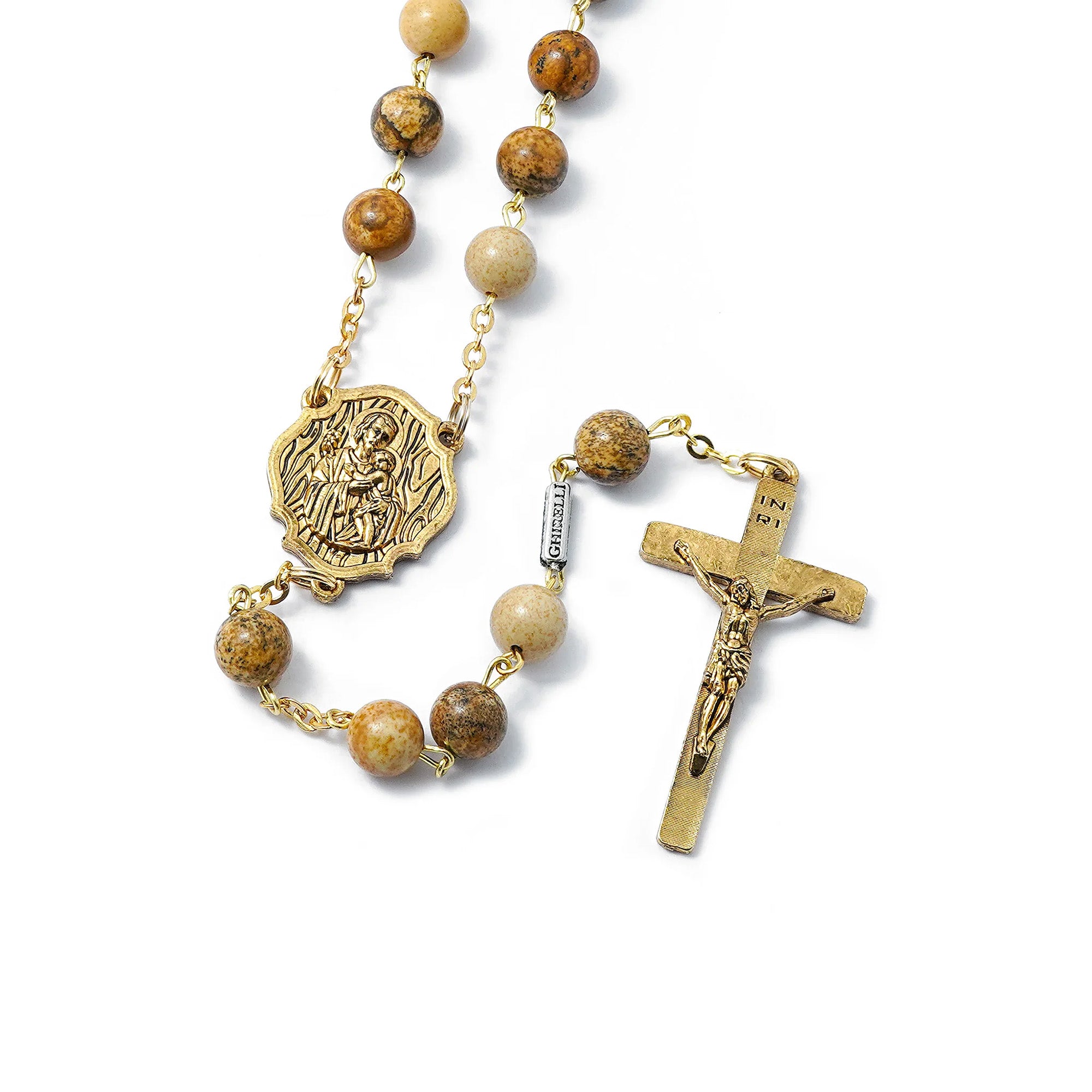 Ghirelli Gold & Jasper St. Joseph Rosary