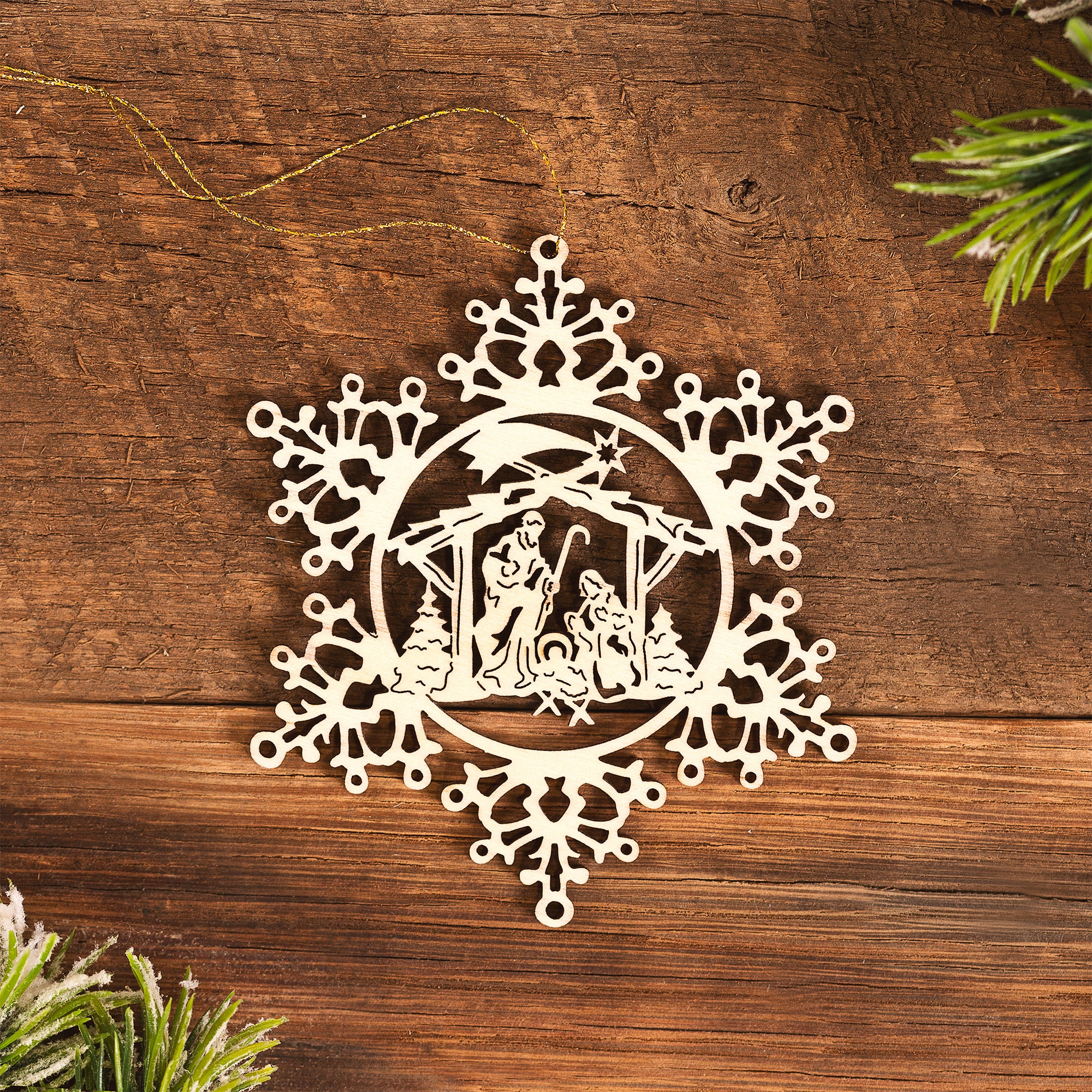 Laser Cut Snowflake Italian Nativity Ornament