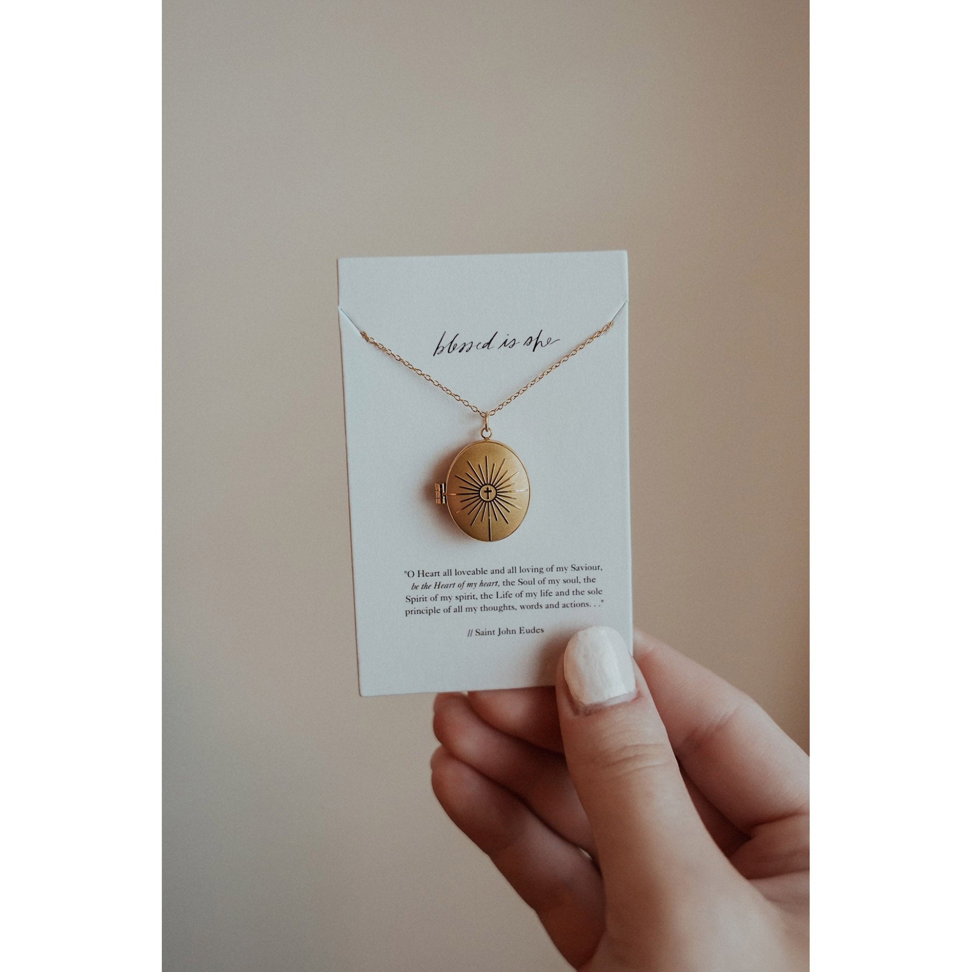 Monstrance Gold Locket Necklace