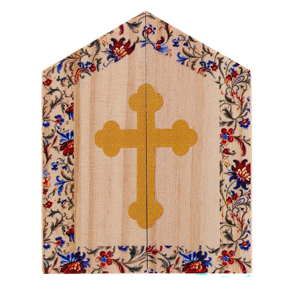 Crucifix Miniature Wooden Triptych