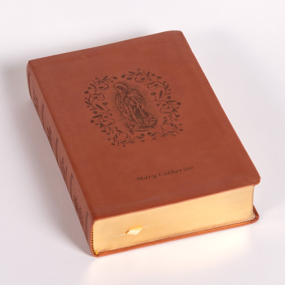 Personalized Our Lady of Guadalupe in Roses Bible