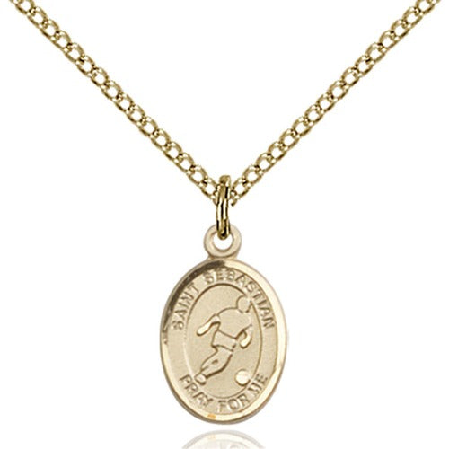 14kt Gold Filled St. Sebastian Petite Pendant/Soccer