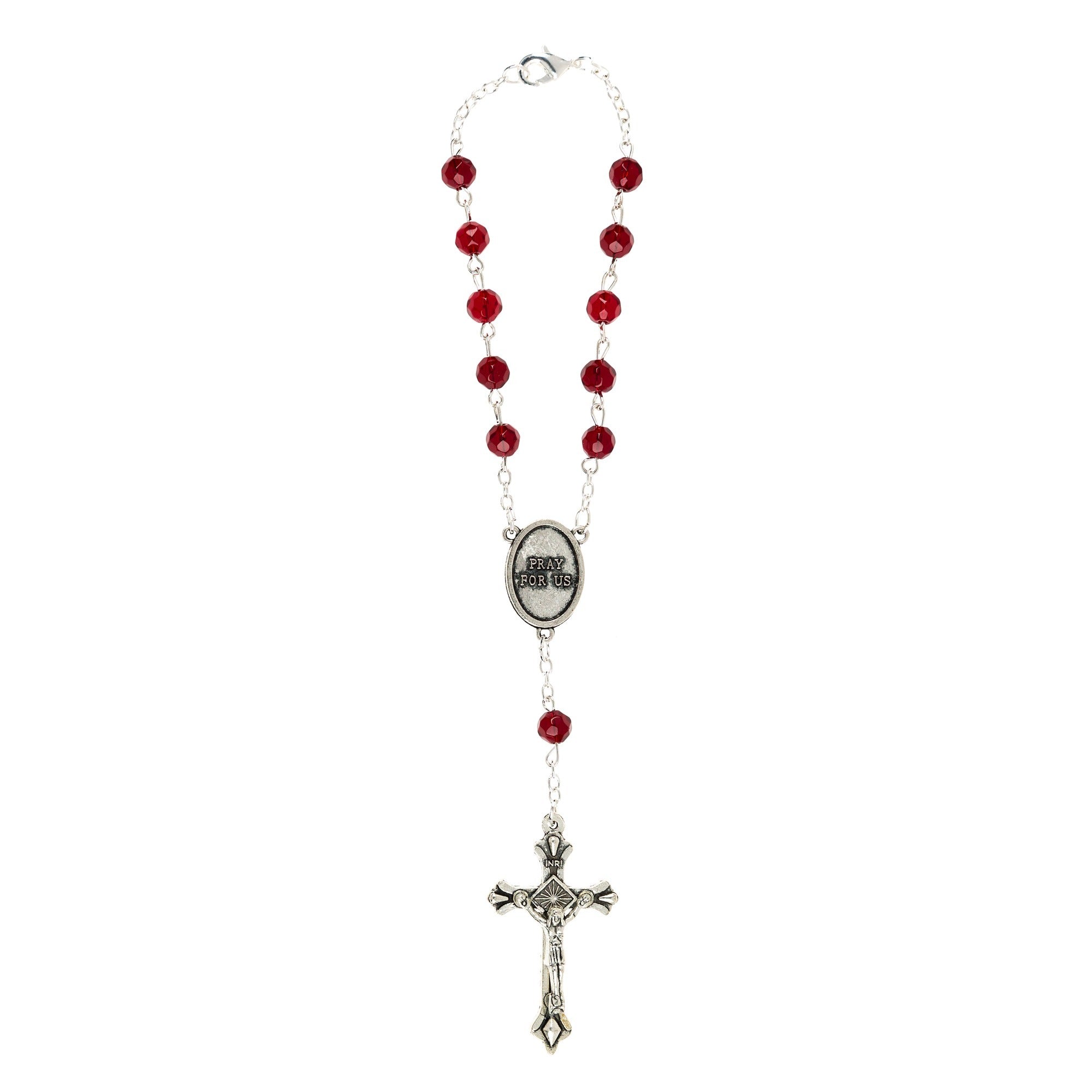 St Christopher Garnet Auto Rosary