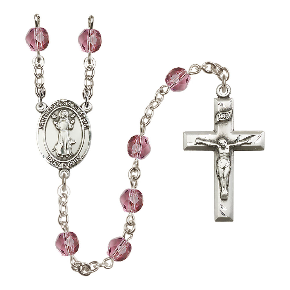 Francis of Assisi Crystal Birthstone Rosary Multiple Birthstones