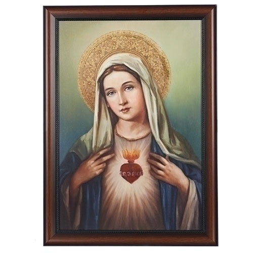 Immaculate Heart of Mary in Walnut Finish Frame